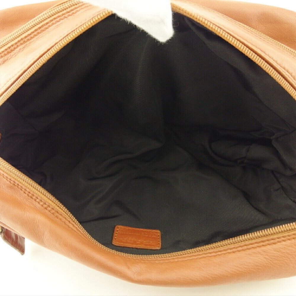 PRADA Clutch Bag Triangle Logo Leather Authentic - Picture 9 of 10